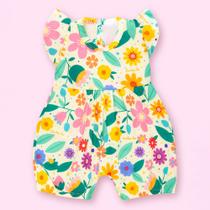 Macacão Babado com Estampinhas para Bebê Menina até 12 meses Cor:folhaTamanho:3-6M Macacão Babado com Estampinhas para Bebê Menina até 12 meses Cor:folhaTamanho:3-6M