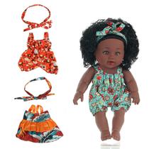 Macacão Baby Doll Oricageiry de 30 cm Black Skin Curly Hair