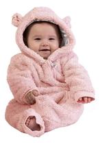 Macacão Baby Inverno Bebê Menina Sherpa C Capuz Jolitex 2024