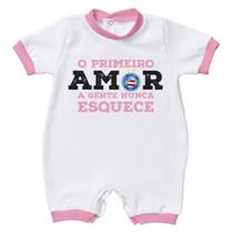 Macacão Bebê Bahia Primeiro Amor Rosa Oficial