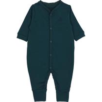 Macacão Bebê Básico Liso Manga Longa Botão Algodão Pima