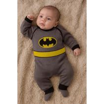 Macacão Bebê Batman abertura frontal 50% algodão artesanal Macacão Bebê Batman abertura frontal 50% algodão artesanal