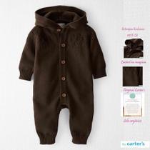 Macacão Bebê Carter's Menino Lã Linha Organica Marrom Coleção Nova Carters