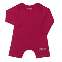 Macacão Bebê com Proteção Solar UV 50+ Manga Longa Rosa Pink Vitho