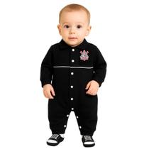 Macacão Bebê Corinthians Longo Chuteira Oficial Macacão Bebê Corinthians Longo Chuteira Oficial