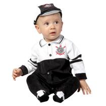 Macacão Bebê Corinthians Plush Longo Com Boné Oficial Macacão Bebê Corinthians Plush Longo Com Boné Oficial