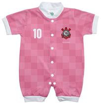 Macacão Bebê Corinthians Rosa Manga Curta - Torcida Baby Macacão Bebê Corinthians Rosa Manga Curta - Torcida Baby