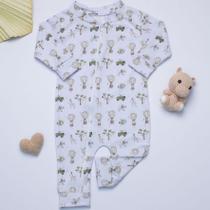 Macacão Bebê Cotton com Zíper Antialérgico Toque Suave e Aconchegante Jungle