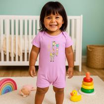 Macacão Bebe Curto Romper Enxoval Algodão 2 Uni