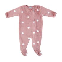 Macacão Bebê Danka Fleece Longo Rosa - 012024