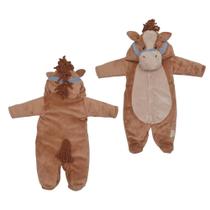 Macacão Bebê Divertido Inverno Pelúcia Caramelo Cavalo Macacão Bebê Divertido Inverno Pelúcia Caramelo Cavalo
