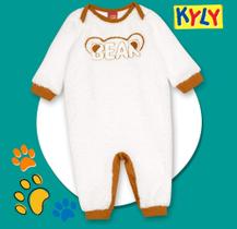 Macacão Bebê em Malha Carneirinho bem quentinho Urso Kyly