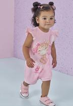 Macacão Bebê Estampado Rosa Kukiê