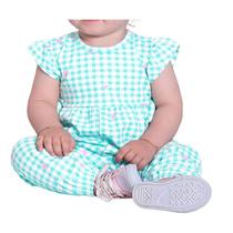 Macacão Bebê Feminino Alakazoo Malha Xadrez Fofo - 39862 Macacão Bebê Feminino Alakazoo Malha Xadrez Fofo - 39862