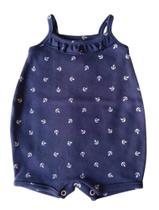 Macacão Bebê Feminino Curto Alcinha Ancora Piu Blu