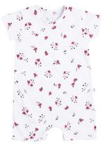 Macacão Bebê Feminino Floral Em Algodão 3 A 24 Meses Macacão Bebê Feminino Floral Em Algodão 3 A 24 Meses