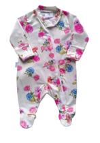 Macacão Bebê Feminino Longo com Pezinho Floral Jolie Fofinho Macacão Bebê Feminino Longo com Pezinho Floral Jolie Fofinho