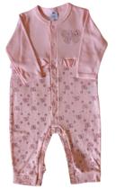 Macacão Bebê Feminino Longo sem pezinho Borboletinha Piu Plu