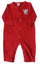 Macacão Bebê Feminino Longo sem pezinho Vaquinha Piu Plu