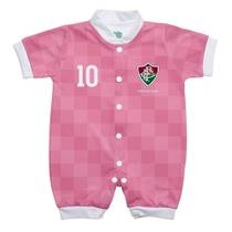Macacão Bebê Fluminense Curto Rosa - Torcida Baby Macacão Bebê Fluminense Curto Rosa - Torcida Baby
