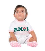 Macacão Bebê Fluminense Primeiro Amor Rosa - Torcida Baby Macacão Bebê Fluminense Primeiro Amor Rosa - Torcida Baby