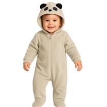 Macacão Bebê Infantil Fofo Pelúcia Ursinho Inverno Quentinho