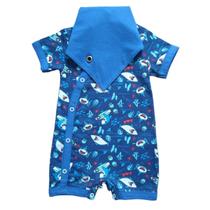 Macacão Bebê Infantil Menino com Botões Acessório Bandana Babador