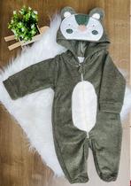 Macacão bebê infantil quentinho inverno com pezinho