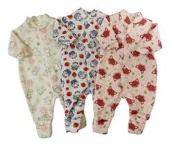 Macacão Bebê Infantil Soft Quentinho Estampado Feminino Macacão Bebê Infantil Soft Quentinho Estampado Feminino