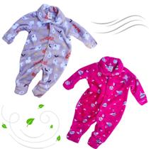 Macacão Bebê Inverno Soft Enxoval Maternidade Premium P ao 3 Macacão Bebê Inverno Soft Enxoval Maternidade Premium P ao 3