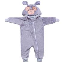 Macacão Bebê Longo Capuz Orelha Bichinhos Inverno P ao GG - Koala Baby