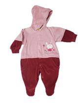 Macacão bebê longo em plush com capuz creep baby tam m