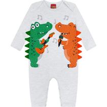 Macacao Bebê Malha Dinossauro Manga Longa Infantil Masculino Kyly 207584 Macacao Bebê Malha Dinossauro Manga Longa Infantil Masculino Kyly 207584