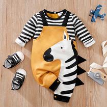 Macacão Bebê Manga Comprida - Estampa Zebra Cartoon - Confortável e Macio Macacão Bebê Manga Comprida - Estampa Zebra Cartoon - Confortável e Macio