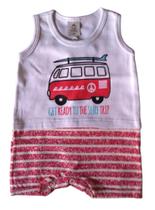 Macacão Bebê Masculino Curto Recorte Combi Piu Blu