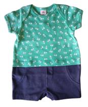 Macacão Bebê Masculino Curto Recorte Palmeira Piu Blu