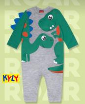 Macacão Bebê Masculino em Cotton Dinossauro Kyly Macacão Bebê Masculino em Cotton Dinossauro Kyly