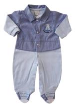 Macacão Bebê Masculino Longo com Pezinho Superior Baby Miniclô