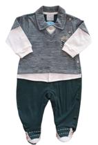 Macacão Bebê Masculino Longo Recorte Aviator Miniclô