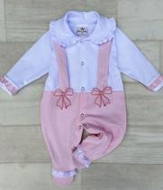 Macacão bebê menina 2 lacinhos