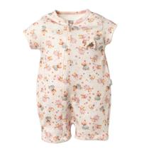 Macacão Bebê Menina Curto com Zíper Rosa Aurora - Hug Macacão Bebê Menina Curto com Zíper Rosa Aurora - Hug