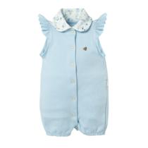 Macacão Bebê Menina Curto Serena Azul com Botões - Hug Macacão Bebê Menina Curto Serena Azul com Botões - Hug