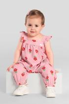 Macacão bebê menina de flores Brandili Baby