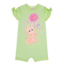 Macacão Bebê Menina em Cotton Verde Claro - Kukiê