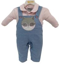 Macacão Bebê Menina Finta Jardineira Zafielo 518 Pettenati