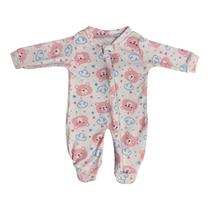 Macacão Bebê Menina Malha Zíper Algodão Rosa Pijaminha Macacão Bebê Menina Malha Zíper Algodão Rosa Pijaminha