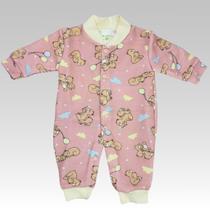 Macacão Bebê Menina Manga Longa Plush Pé Reverso Confortável Kadic 25