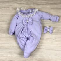 Macacão bebê menina melissa com renda e laço