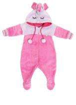 Macacão Bebê Menina Pelo Capuz Bordado Inverno Lessa B8900