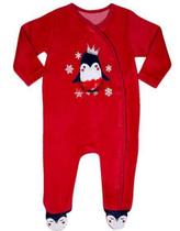 Macacão Bebê Menina Pinguim Princesa Vermelho - Tiptop